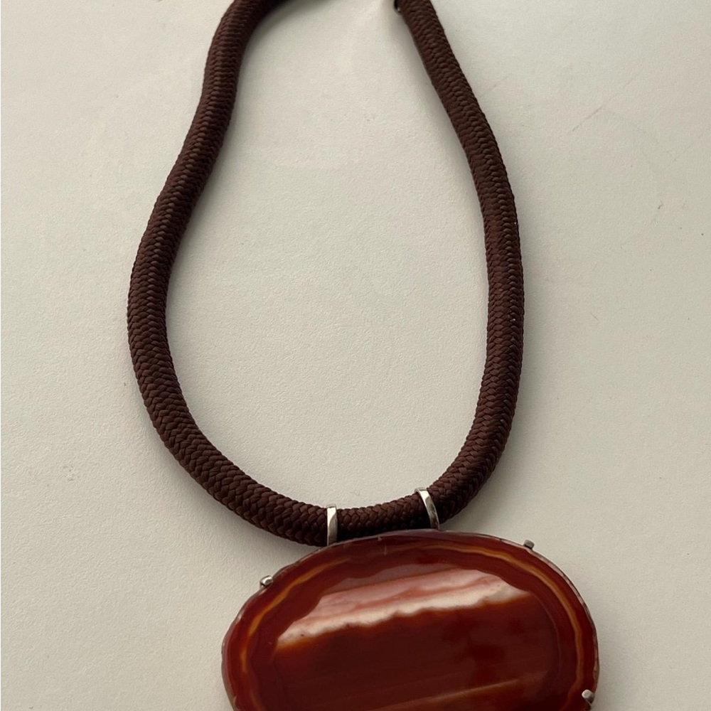 Brown Agate Pendant Necklace